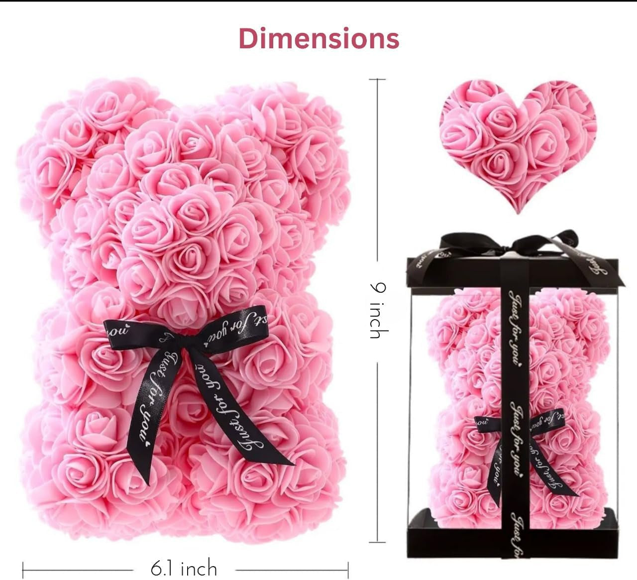 Rose Bear Gift for Women Birthday - Gifts for Mom, Wife, Girlfriend, Daughter, Grandma, for Her, Mom Birthday Gifts from Daughter, Womens Gifts